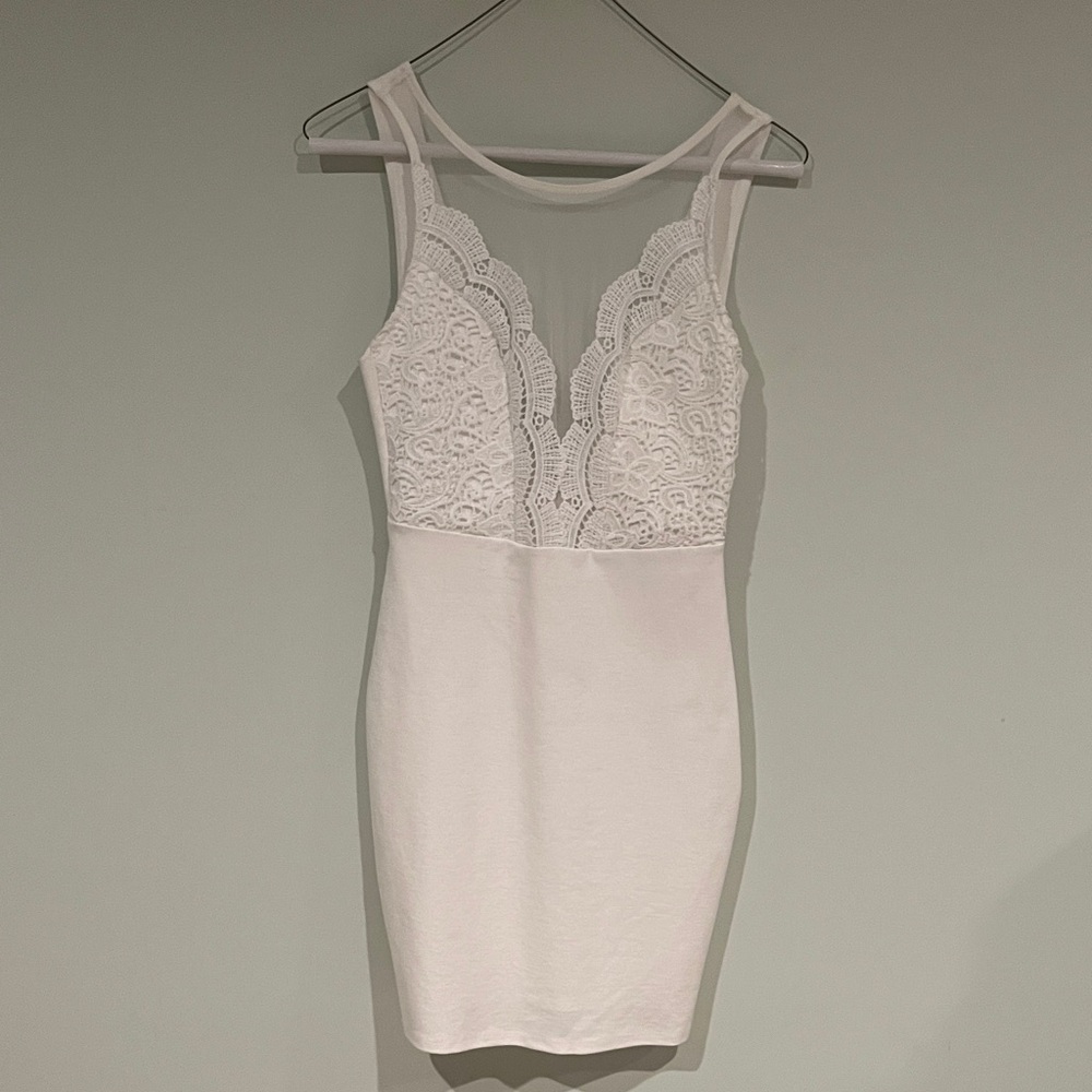 Lulu’s white lace and crochet dress